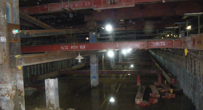 仙台市内の地下鉄改修工事